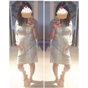 MATERNITY Old Navy bodycon grey short sleeve dress